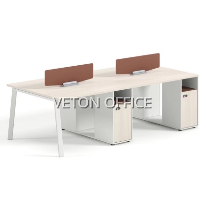 1. (PROMOTION) Workstation For Cluster Of 4 | Cubicle Workstation c/w Metal Aries Leg | Fabric Partition Workstation